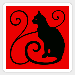 Black Cat - Witch Black Magic Cat Gothic Cat Design Magnet